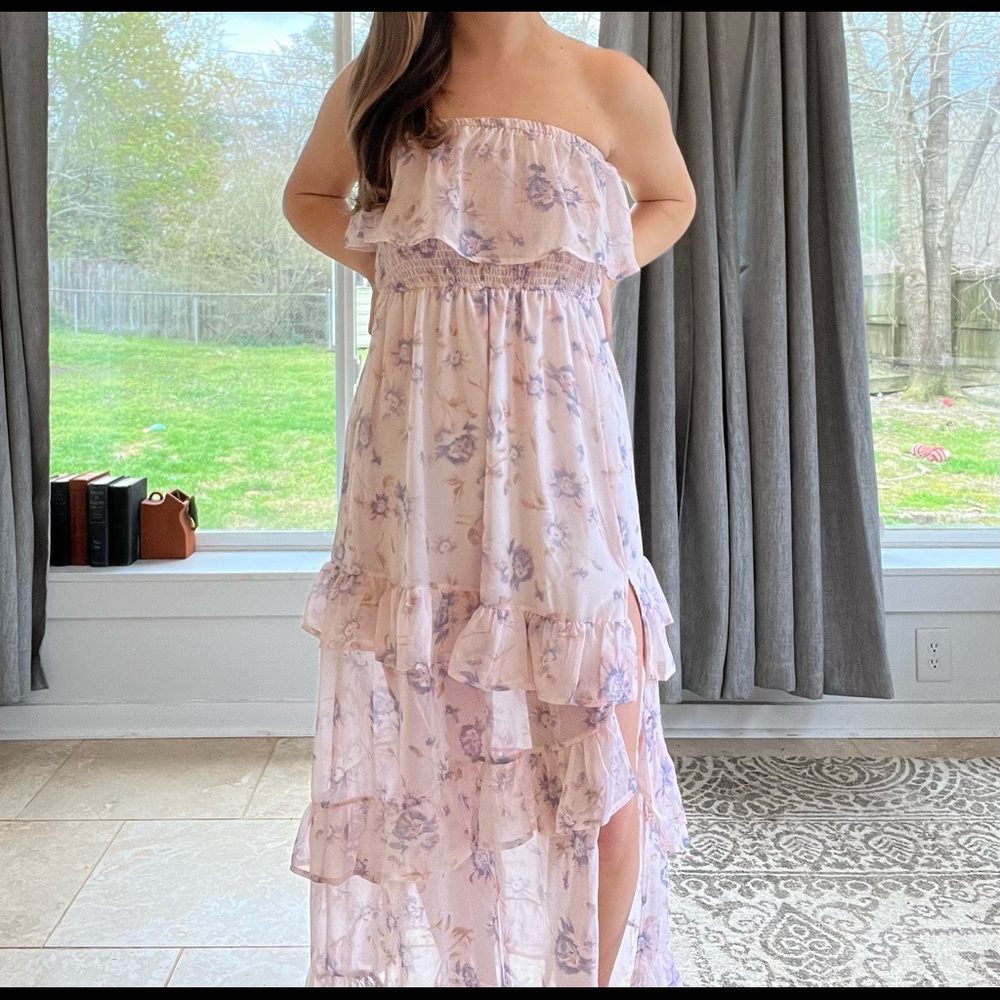 Strapless midi dress